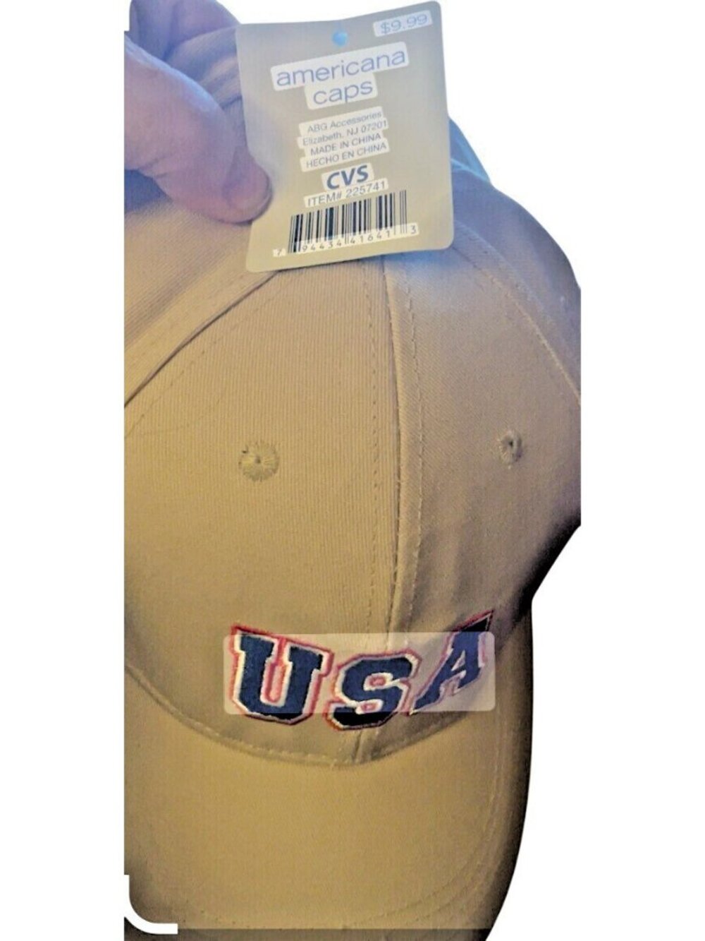 Mens Americana Caps Beige USA Embroidered Adjustable Baseball Hat Cap Boat MAG - Picture 4 of 5